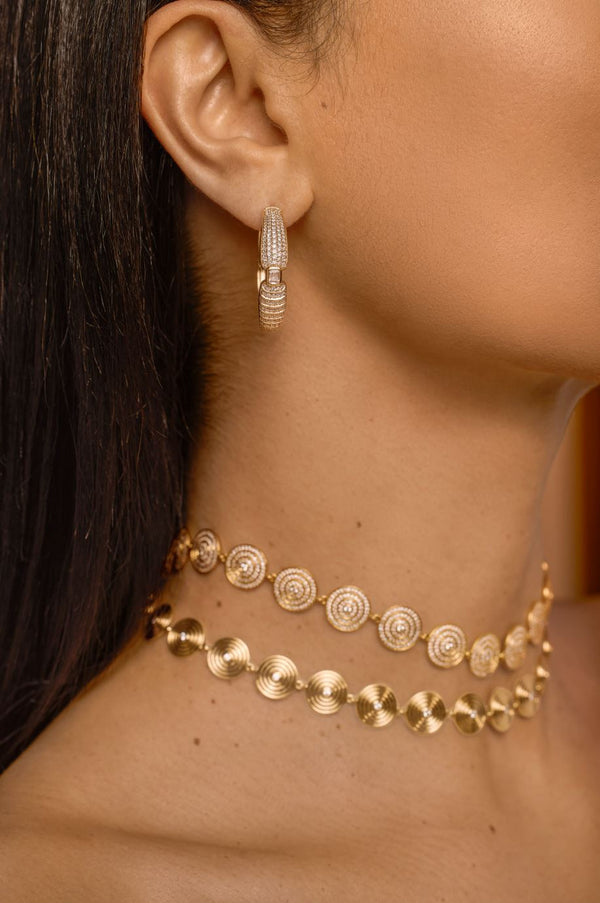 Almasika Adiré Pavé Diamond Hoop Earrings