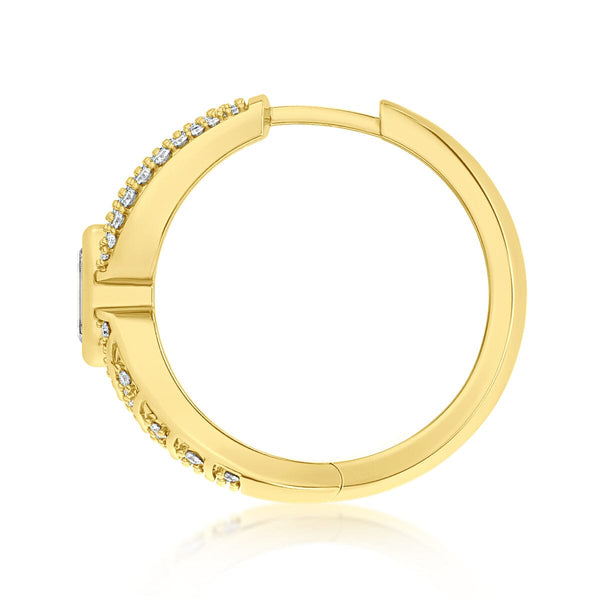 Almasika Adiré Pavé Diamond Huggie Earrings