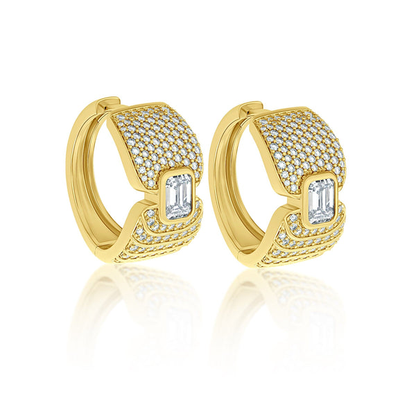 almasika Adiré Pavé Diamond Huggie Earrings