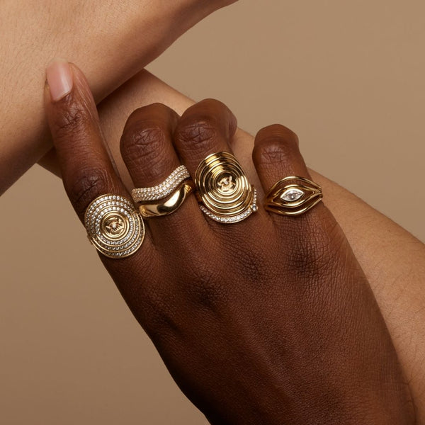 Almasika Berceau Bombée Gold Ring