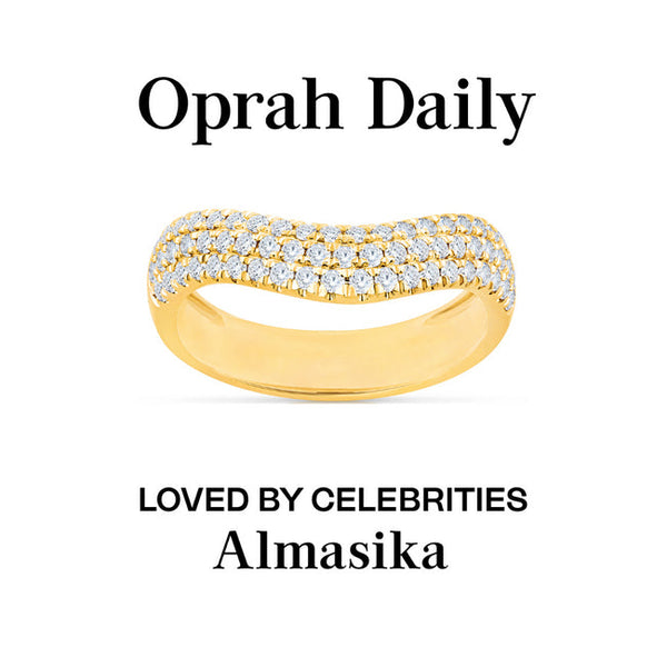 Almasika Berceau Bombée Pavé Diamond Ring