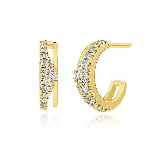 almasika Berceau Demi Pavé Diamond Hoop Earrings