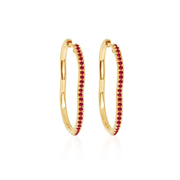 almasika BERCEAU Gemstone Hoop Earrings - Ruby