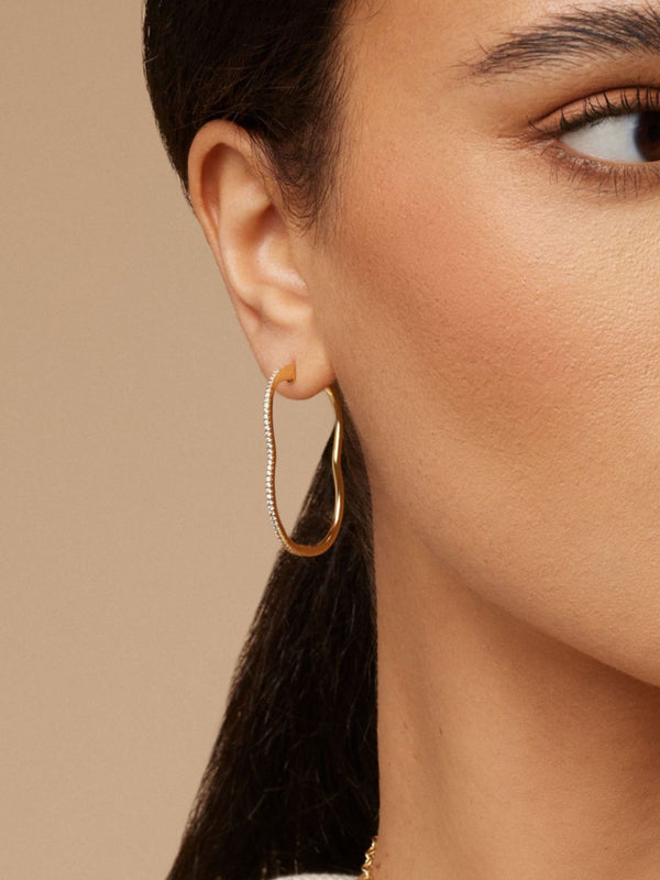 Almasika Berceau Pavé Diamond Grande Hoop Earrings