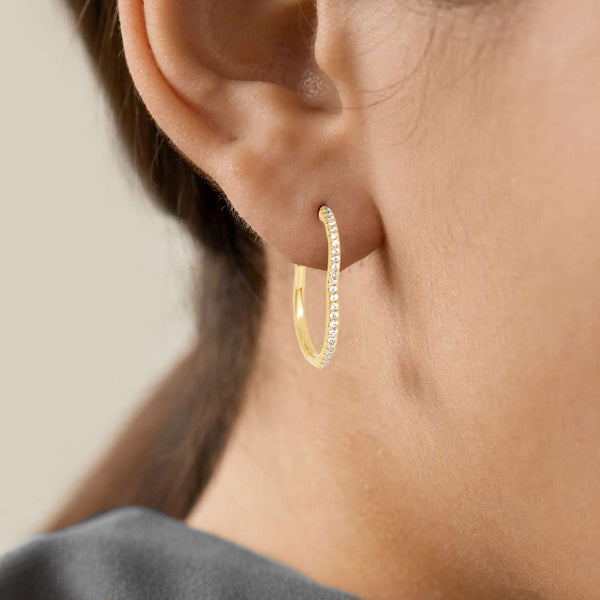 Almasika Berceau Pavé Diamond Hoop Earrings