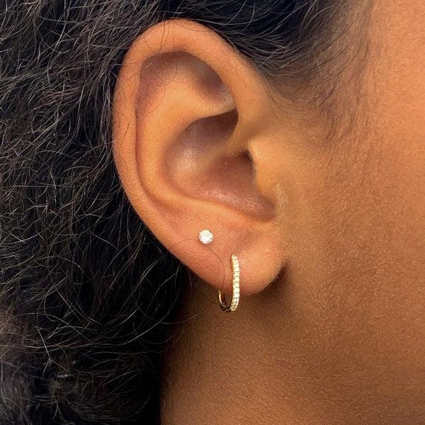 Almasika Berceau Pavé Diamond Huggie Earrings