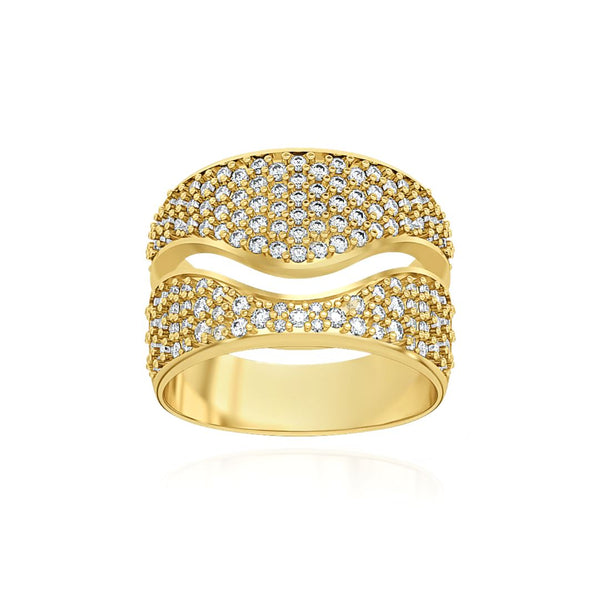 almasika Berceau Pavé Diamond Interlocking Rings