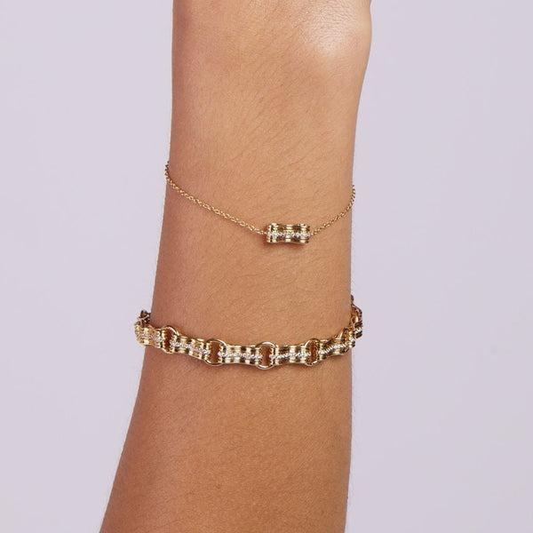 Almasika Berceau Pavé Diamond Motif Chain Bracelet