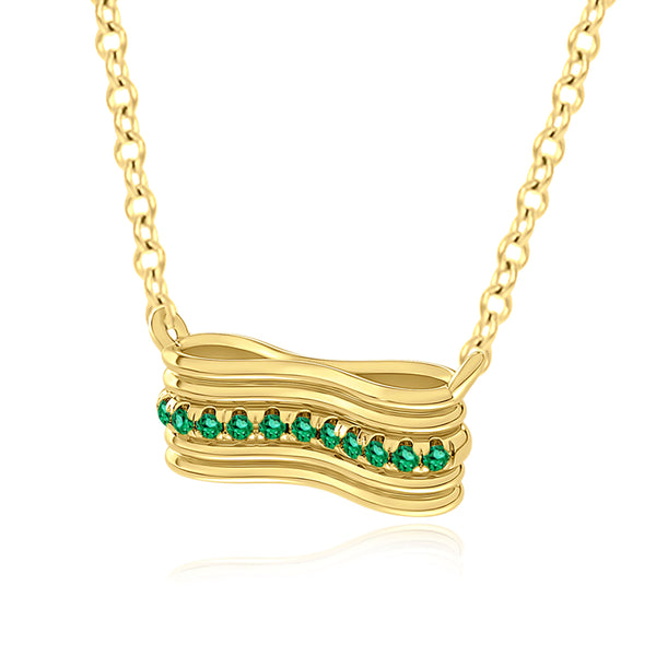 almasika Berceau Pavé Emerald Motif Necklace
