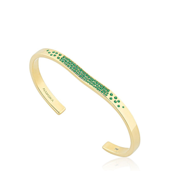 almasika Berceau Pavé Emerald Open Cuff