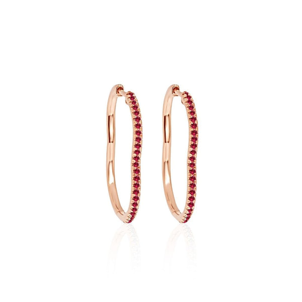 almasika Berceau Pavé Ruby Hoop Earrings
