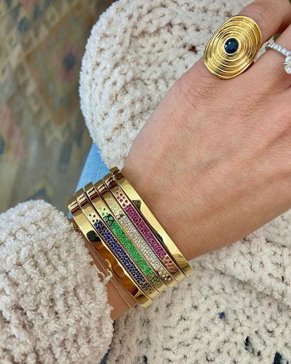 Almasika Berceau Pavé Sapphire Open Cuff