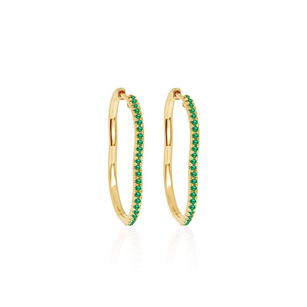 almasika Berceau Pavé Tsavorite Hoop Earrings