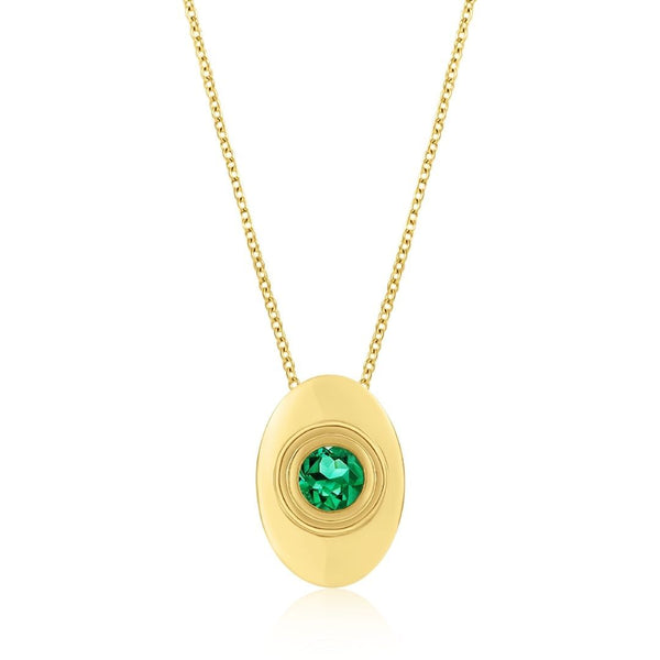 almasika Bezel Emerald Necklace