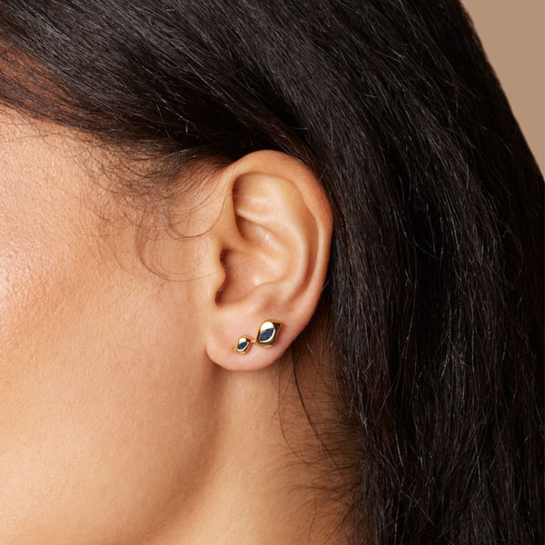 Almasika Harmony Blue Sapphire Climber Earrings