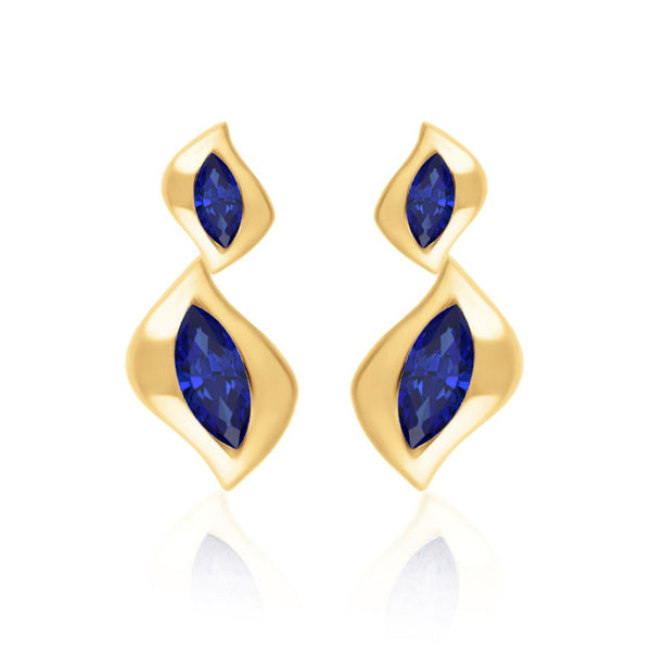almasika Harmony Blue Sapphire Climber Earrings