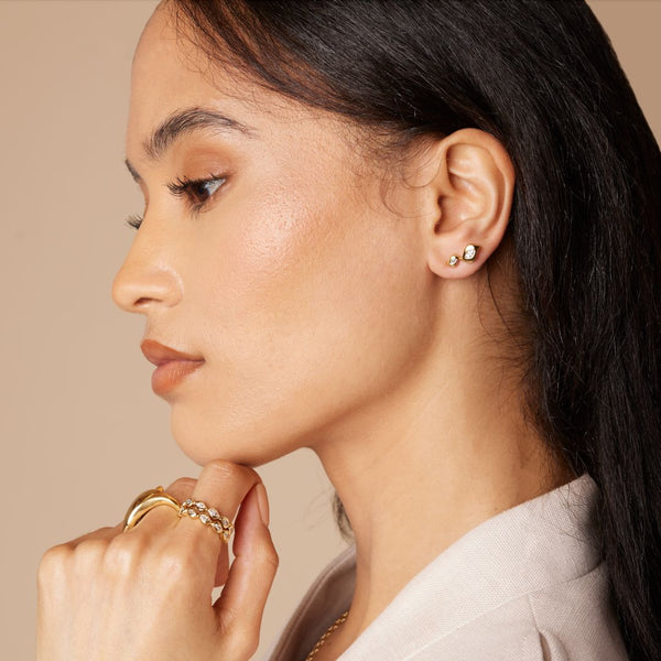 Almasika Harmony Diamond Climber Earrings