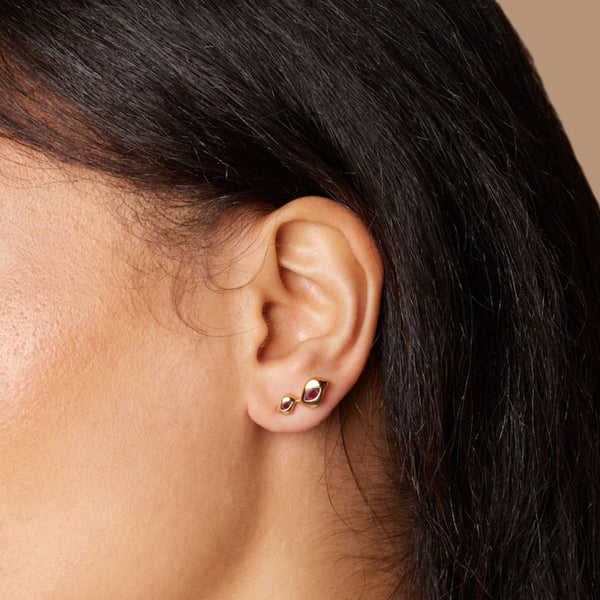 Almasika Harmony Ruby Climber Earrings