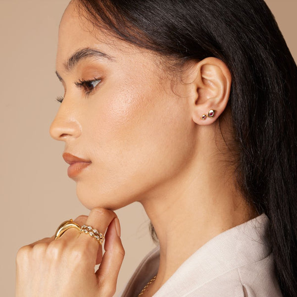 Almasika Harmony Ruby Climber Earrings