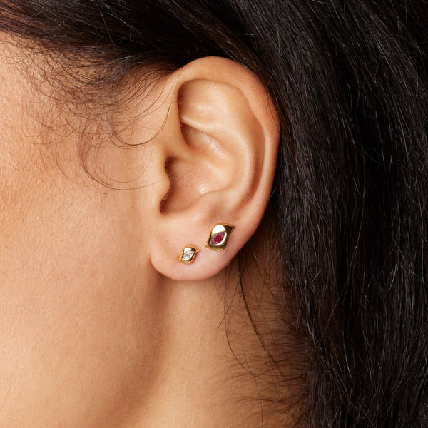Almasika Harmony Ruby Stud Earrings