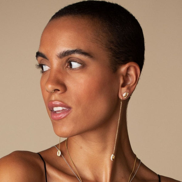 Almasika Le Cauri Endiamanté Gold Stud Earrings