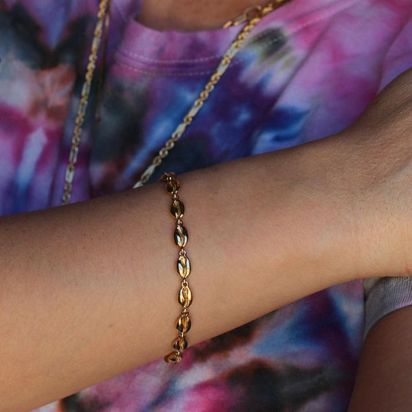 Almasika Le Cauri Endiamanté Gold Tennis Bracelet