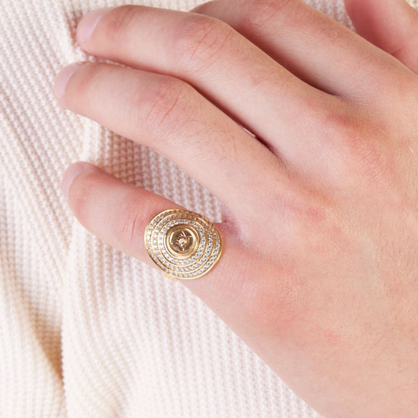 Almasika Men's Stella Diamond Signet Ring