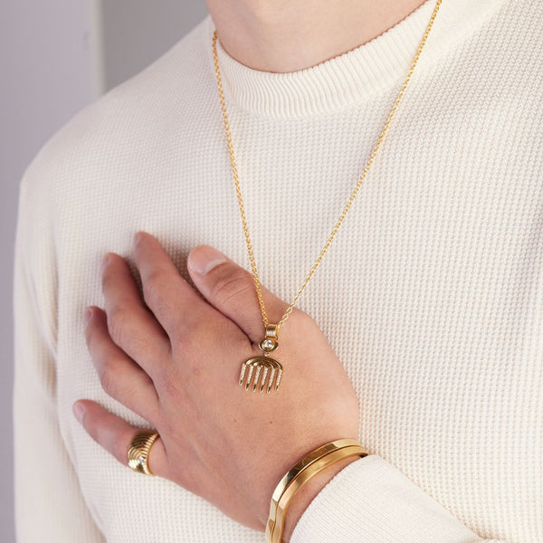 Almasika Men's Vici Charm Necklace