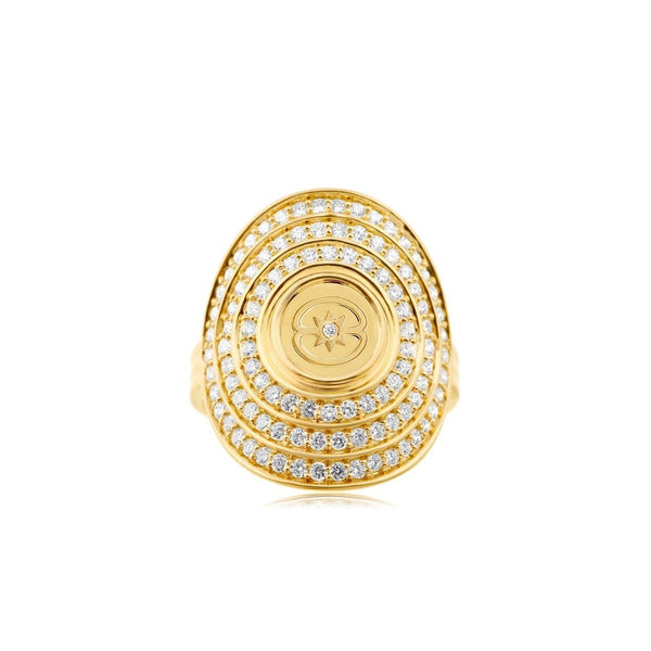 almasika Stella Pavé Diamond Signet Ring