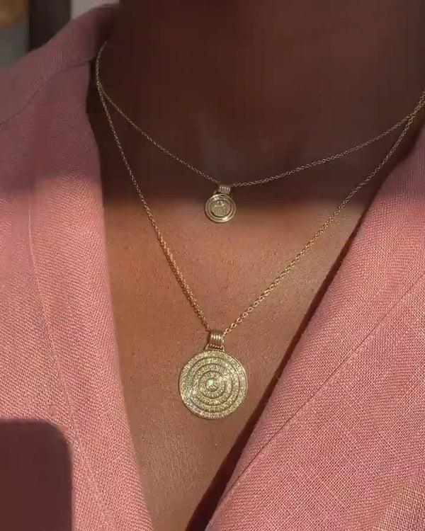 Almasika Universum Pavé Diamond Medallion Necklace