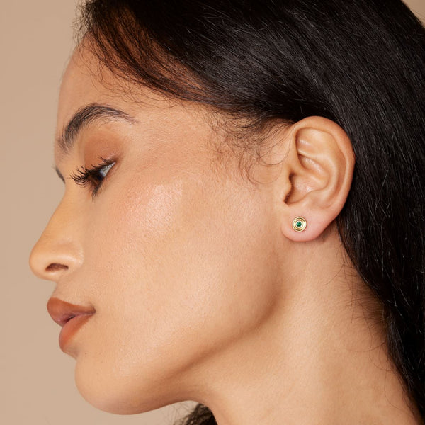 Almasika Universum Petite Emerald Stud Earrings