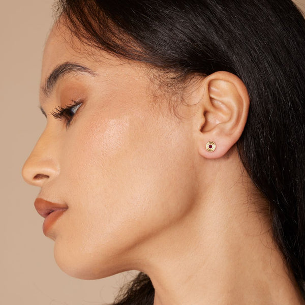 Almasika Universum Petite Ruby Stud Earrings