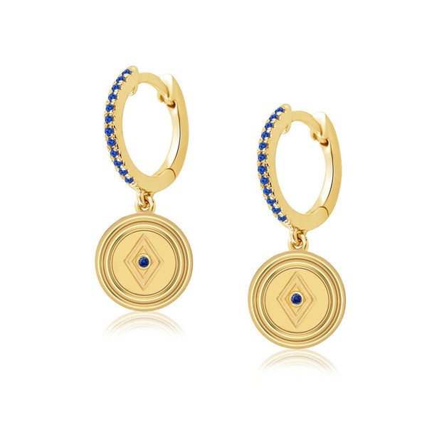 almasika Veni Pavé Sapphire Huggie Earrings