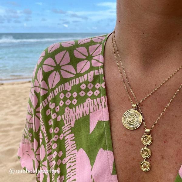 Almasika Veni Vidi Vici Medallion Lariat Necklace