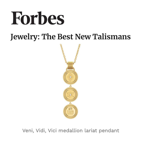 Almasika Veni Vidi Vici Medallion Lariat Necklace