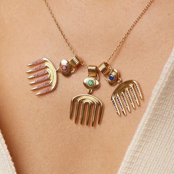 Almasika Vici Charm Emerald Necklace