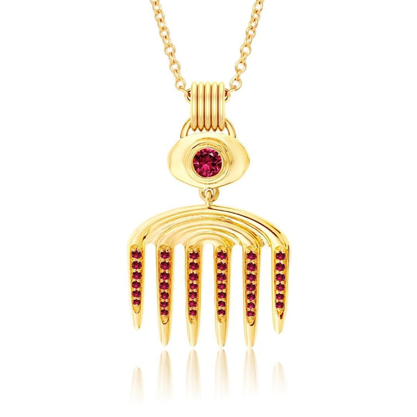 almasika Vici Charm Pavé Ruby Necklace