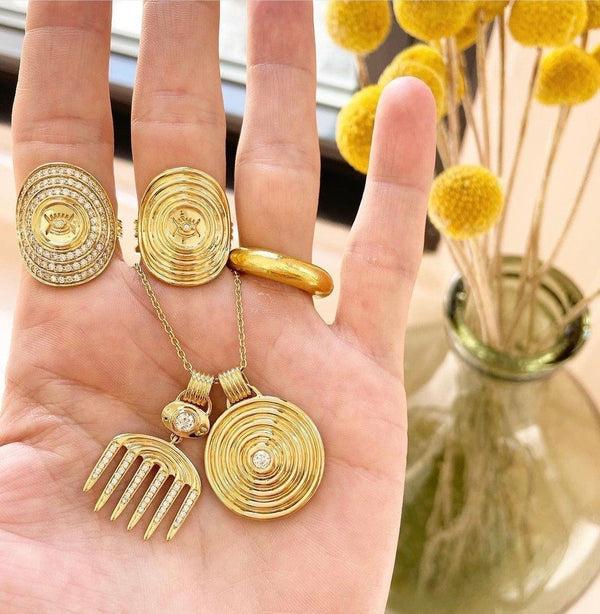 Almasika Vici Pavé Diamond Charm Necklace