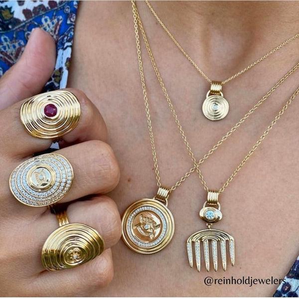 Almasika Vici Pavé Diamond Charm Necklace