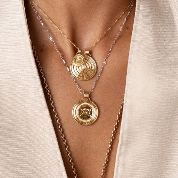 Almasika Vidi Pavé Diamond Medallion Necklace