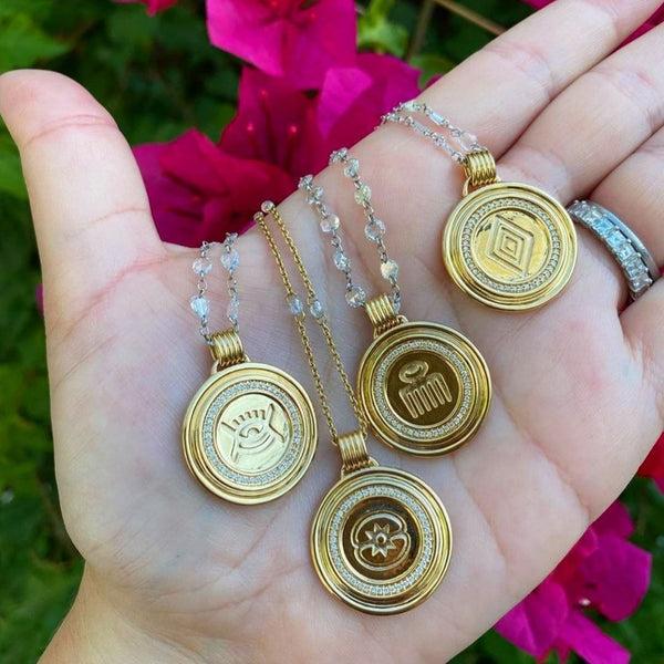 Almasika Vidi Pavé Diamond Medallion Necklace