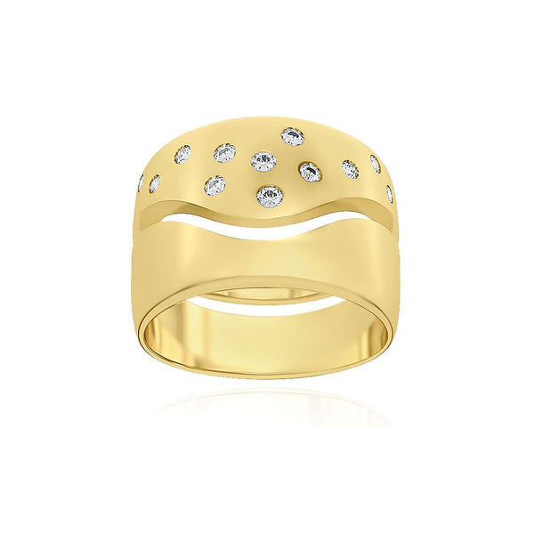 almasika Berceau Demi Pavé Diamond Interlocking Rings