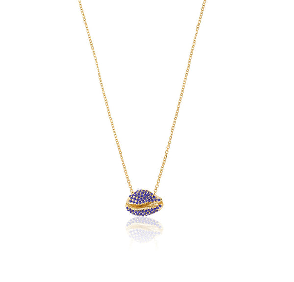 almasika Le Cauri Endiamanté Blue Sapphire Arc en Ciel Necklace