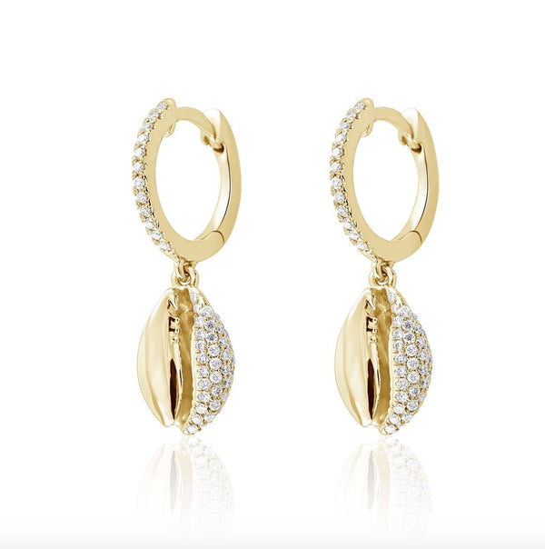 almasika Le Cauri Endiamanté Demi Diamond Pavé Huggie Earrings