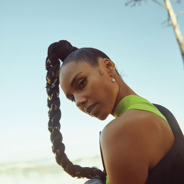 Almasika Le Cauri Endiamanté Full Pavé Black And White Gold Diamond Drop Earrings