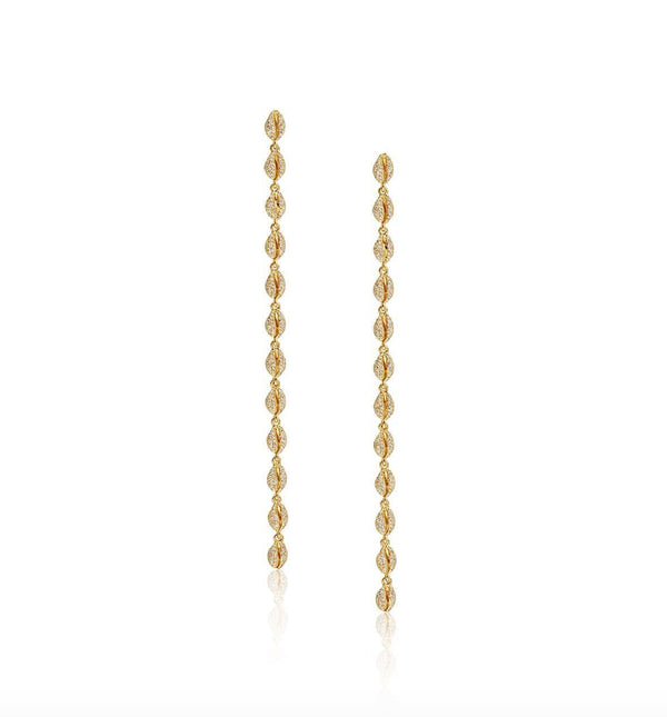 almasika Le Cauri Endiamanté Gold Pavé Shoulder Dusters Earrings