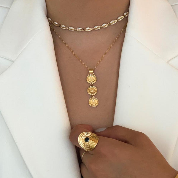 Almasika Le Cauri Endiamanté Gold Pavé Tennis Necklace