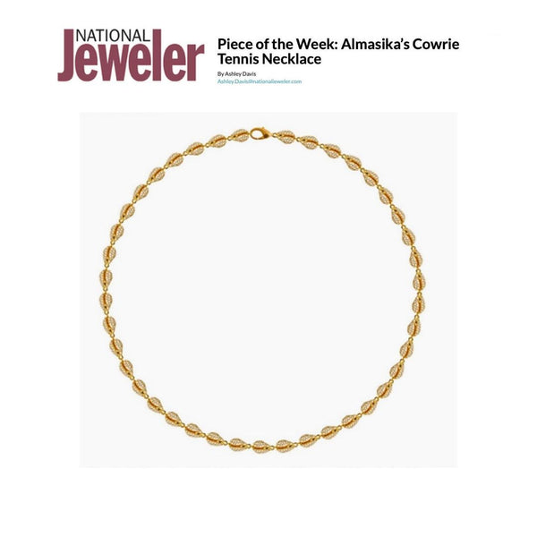 Almasika Le Cauri Endiamanté Gold Pavé Tennis Necklace