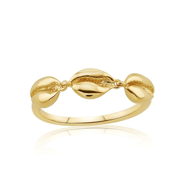 almasika Le Cauri Endiamanté Gold Triple Shell Band Ring