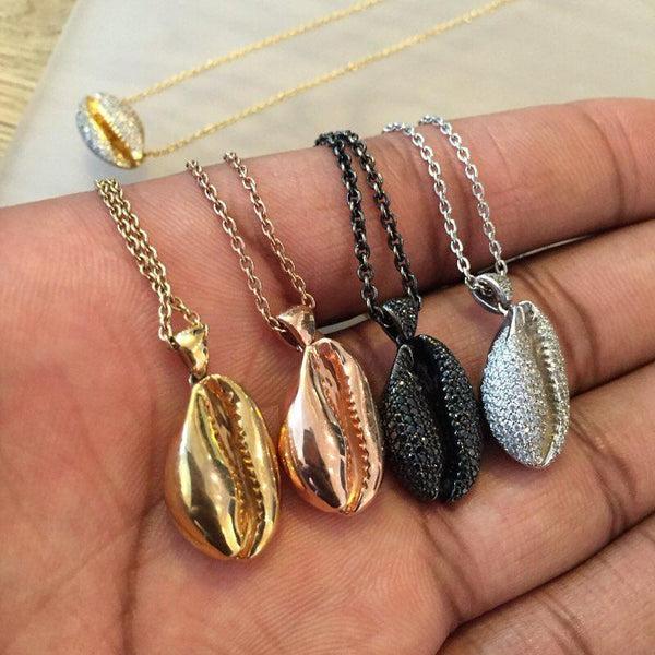 Almasika Le Cauri Endiamanté Pavé White Gold Le Grand Cauri Necklace